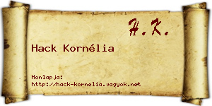 Hack Kornélia névjegykártya